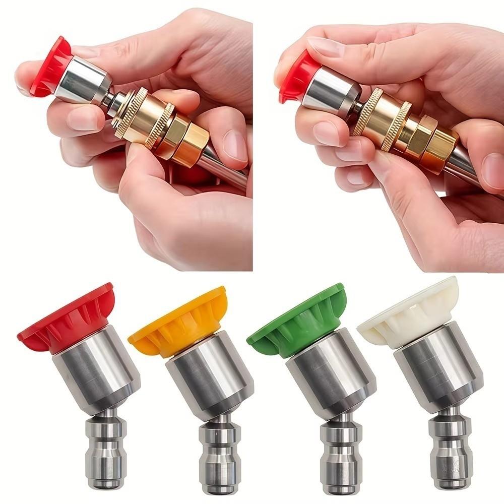 1/4'' Quick Connect High Pressure Washer Tips Stainless Steel Rotary Spray Jet Tip  Patio