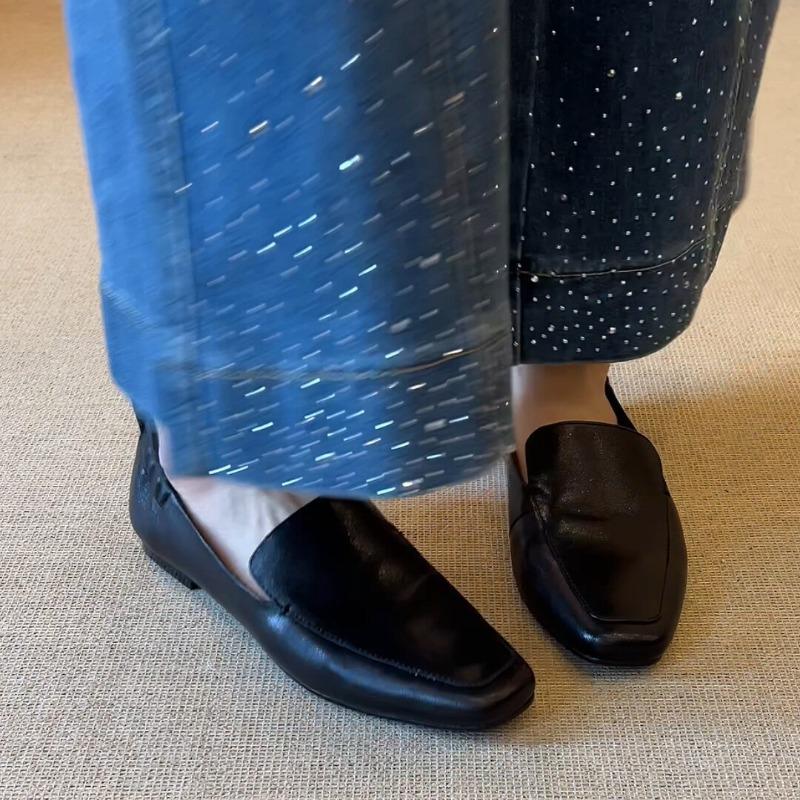 2026 Frühling Herbst Schuhe Damen Slipper Flache Echtlederschuhe Mode Damen Markenschuhe