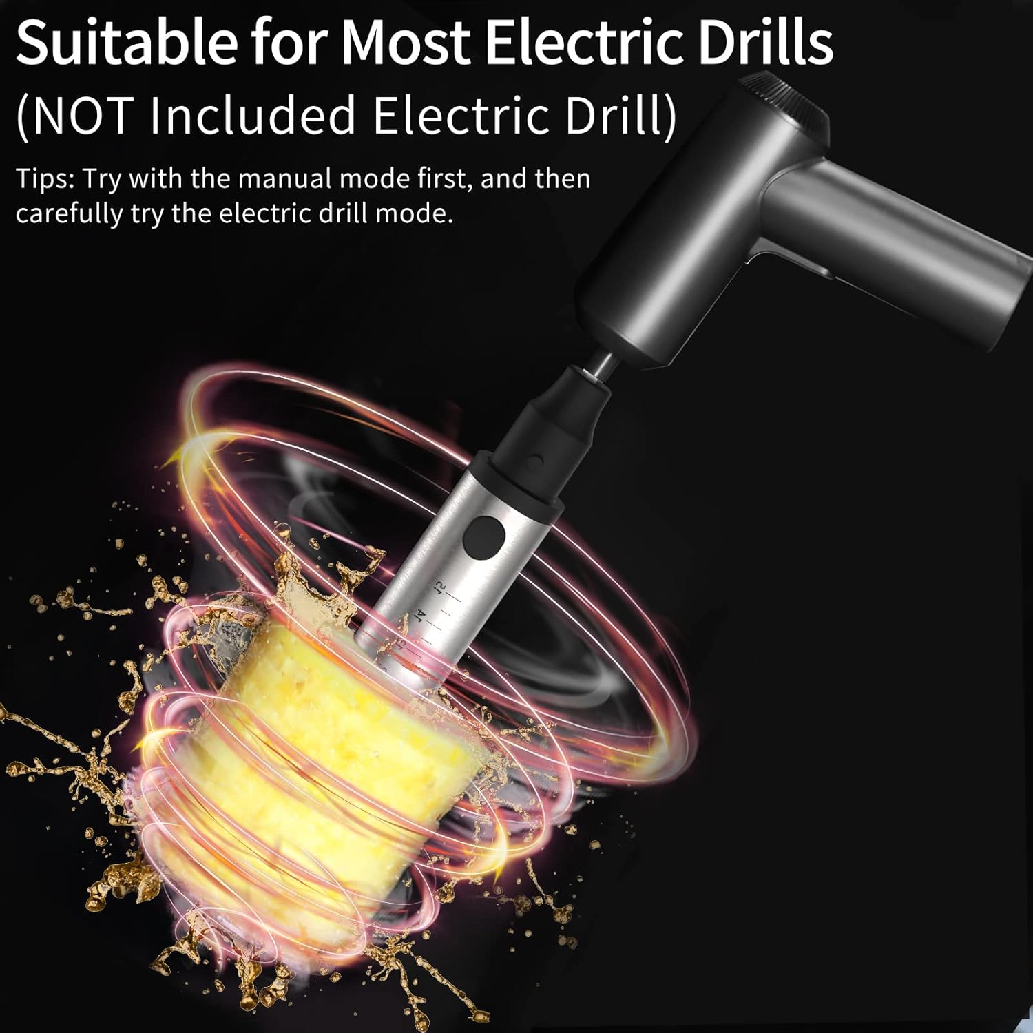 

Новинка Нож для удаления сердцевины ананаса, [Модернизированный, Электрический и Ручной] Фруктовая нарезка для ананаса из нержавеющей стали с насадкой для электродрели [Легче и Быстрее],