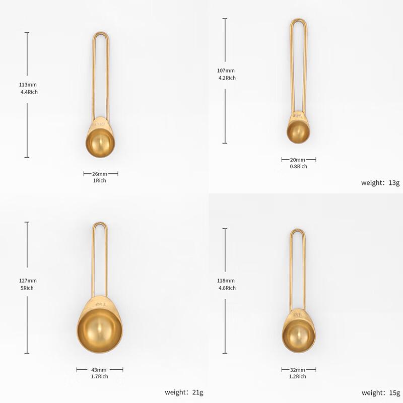 Ji Wang Gu Titanium Gold Measuring Spoons Set