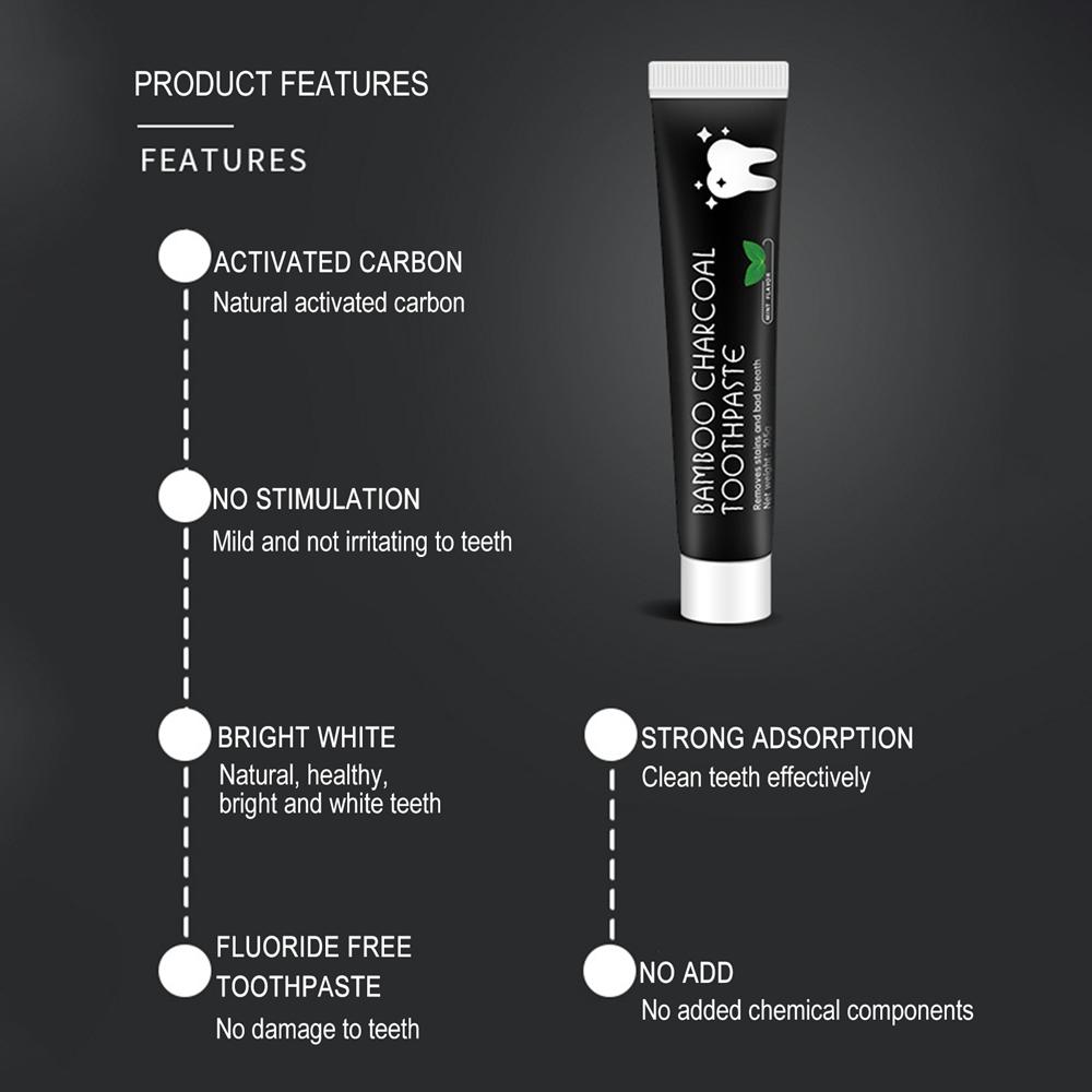 105g Bambuskohle Schwarze Zahnpasta Tiefenreinigung Minzgeschmack Zahnaufhellung Mundgeruch Flecken Pflege Schönheit Gesundheit Maquiagem