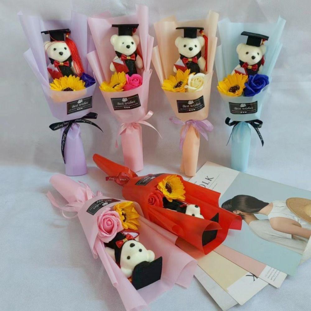 Plush Toy Graduation Bear Bouquet Stunning Cartoon Lovely Bear  Teacher's Day