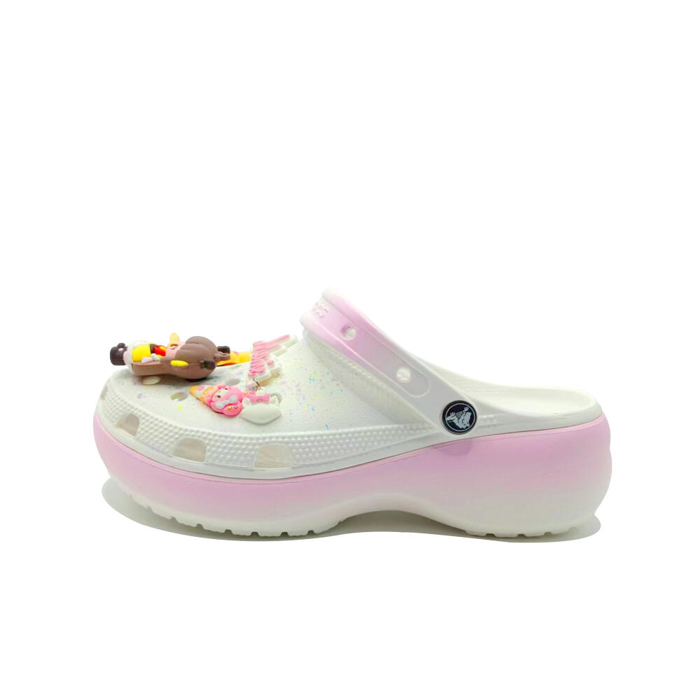 Crocs Classic Platform Clog Cloud Skittles MH Plan EVA Platform Outdoor Doll Accessories Fashion Hole Shoes Women's Pink