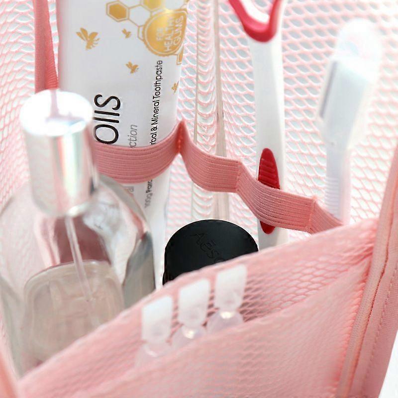Trousse de toilette en maille EVA à suspendre, Sac à cosmétiques portable léger et imperméable, Organisateur de voyage grande capacité pour articles de toilette, Brosse à dents et dentifrice