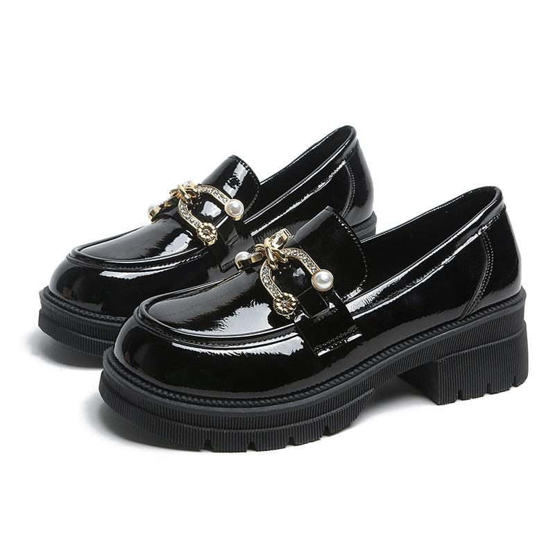 Fashion Female Penny Shoes Spring 2025 New Pu Leather Ladies Lazy Shoes Student Platform Slip-On Loafers for Women Platform Loafers