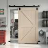 Heavy-duty sliding door hardware set 183 cm Black for single doors