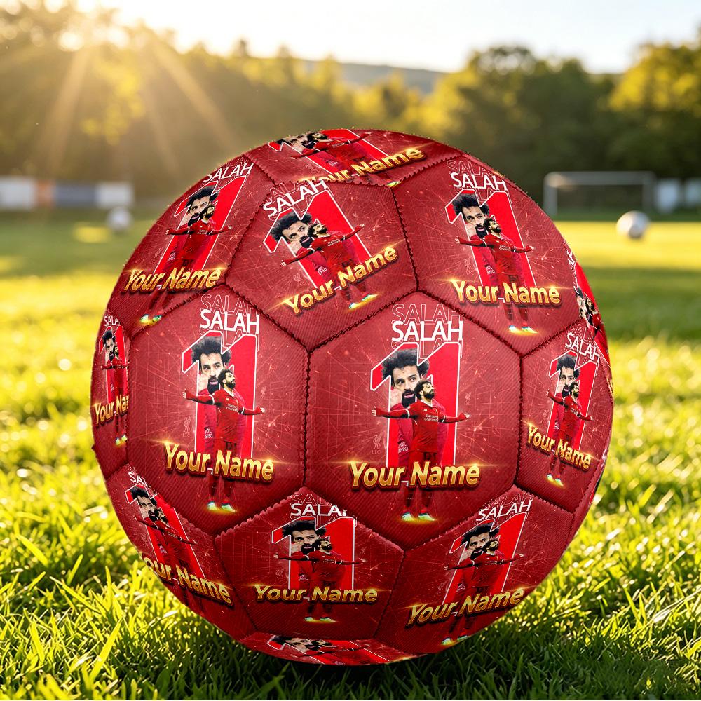 Personalized Size 5 Football Mohamed Salah Pattern Outdoor Game Sports Ball Gift