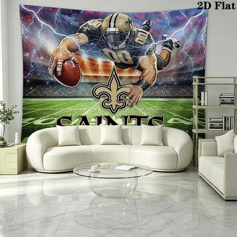 New Orleans Saints Logo Wall Tapestry Aesthetic Wall Hanging Printed Fabric Blanket Decorative Tapestries for Bedroom Living Room Home Decor
