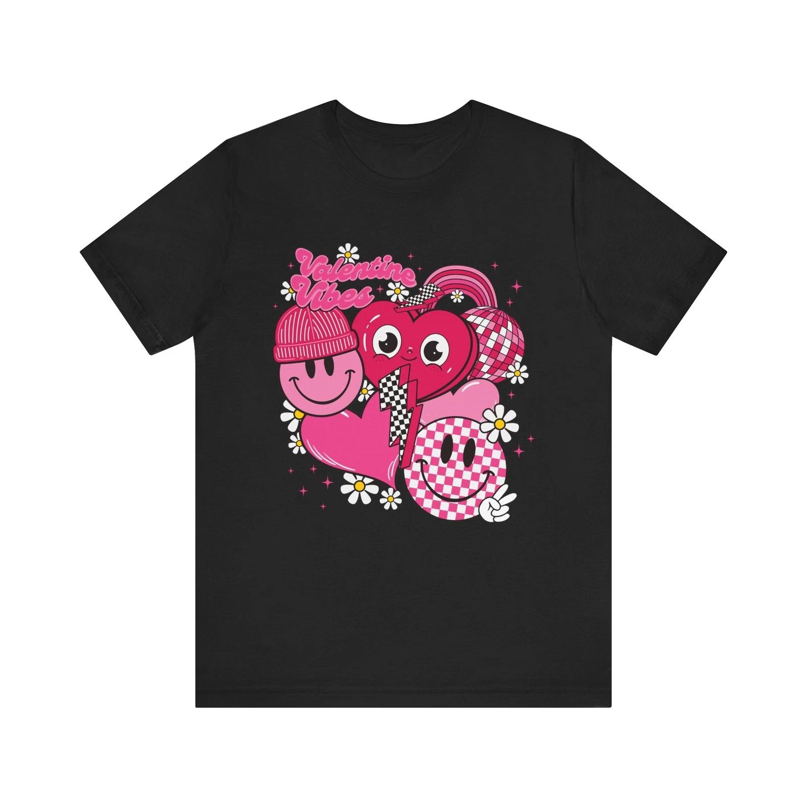 Valentine Checkered Happy Smiling Smile Face Daisy Flower T-Shirt 3XL