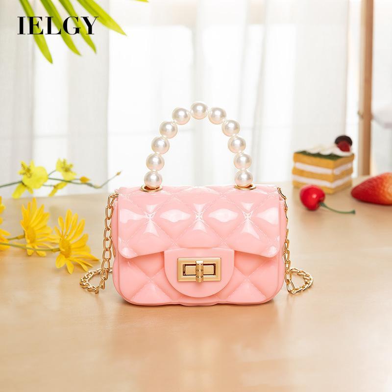 IELGY All-match Pearl Diagonal Women's Bag Portable Fashion Korean Version Casual One Shoulder White