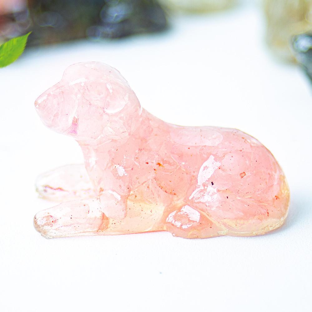 White Crystal Resin Dog Statue With Modern Design For Living Room Decor Gift
