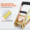 SucceBuy Ratchet Tie Down Straps (4PK) 10000 lb Break Strength Double J Hook for Moving Securing Cargo Appliances Lawn Equipment