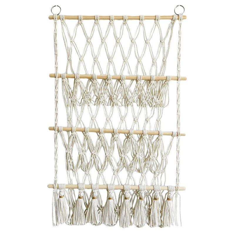 

3 слоя плюшевых игрушек в стиле бохо, сетчатый карман для хранения игрушек, настенный держатель для игрушек, украшение для детской комнаты, украшение для книги