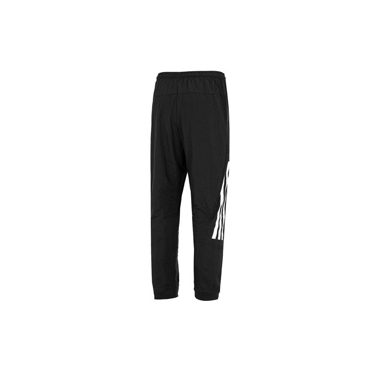 Adidas Striped Logo Jogger Weave Pants Men Bottoms Black HK2143
