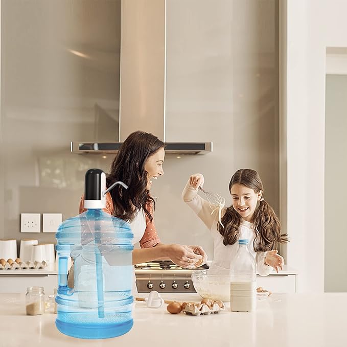 Portable Electric USB Water Dispenser for Universal 2-5 Gallon Water Bottles (Black)