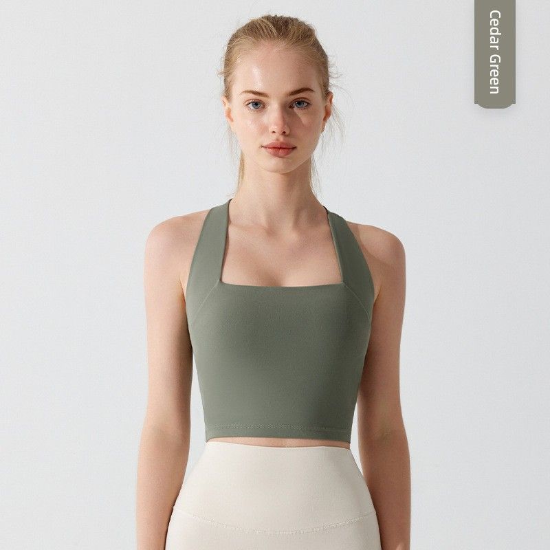 Spring and Summer Sports Intimates Naked Women Sense Fitness Push up Shock Absorption Yoga Bra Vest Cross Beauty Back Running Yoga Clothes