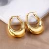 Smooth Water Drop Stainless Steel Earrings for Women Gold Color Fashion Exquisite Hollow Temperament U-Shaped Earrings Jewelry