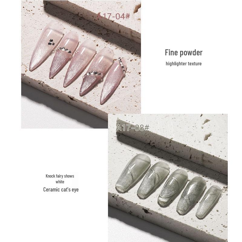 Universal Crystal Cat Eye UV/LED Nail Gel 2024 - Porcelain White Mirror Finish Manicure Set