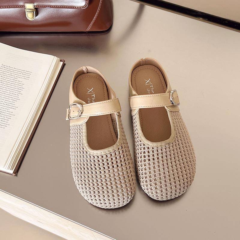 Fashion 2025 New Women's Summer Hollow Out Woven Breathable Slip-On Sandals Slipper Flat Heel Anti-Slip Casual Plastic Thong Slippers