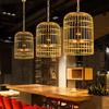 Chinese Bird Cage Light Living Room Restaurant Dining  Chandelier Fabric Hanging Lamp Cloth Droplight