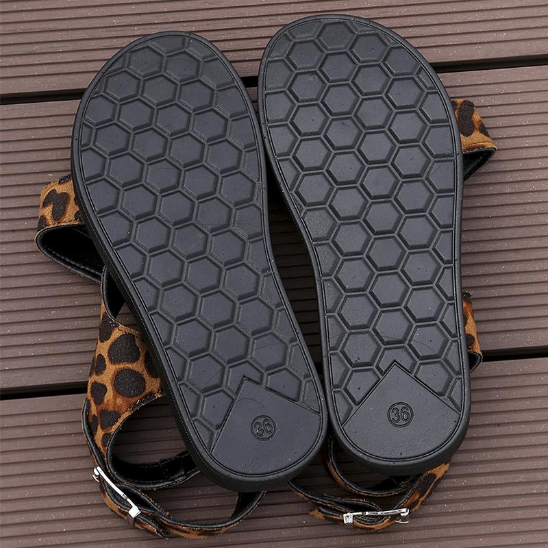 Fashion 2025 Summer Fashion Leopard Wedges Sandals for Women Med Heel Platform Sandals Woman Non-Slip Ankle Strap Women Sandles
