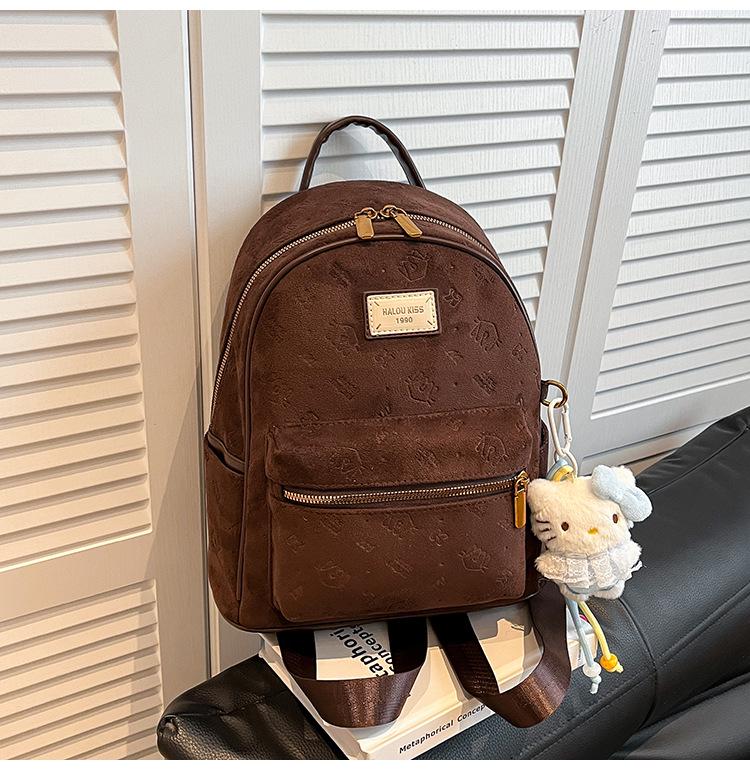 2025 American Retro Brown Large-Capacity Versatile Handbag Backpack