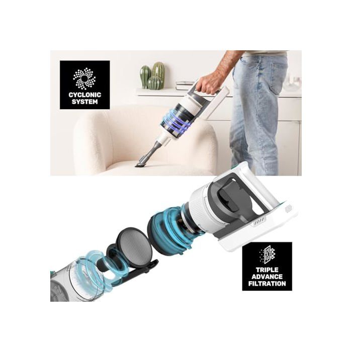 Aspirateur balai sans fil - TAURUS - Nimbus Pure - 12500 Pa - Autonomie 70 min - Filtres HEPA - Ultra léger 2 kg - LED