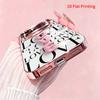 2DFlat electroplated tempered glass phone case,Pink 3D Love Letters on White Background,suitable for iPhone 18 Pro Max 17 16 15 14 13 12 11