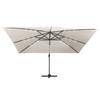 Solar Powered LED Patio Umbrella with Aluminum Mast 400 x 300 cm Sand White