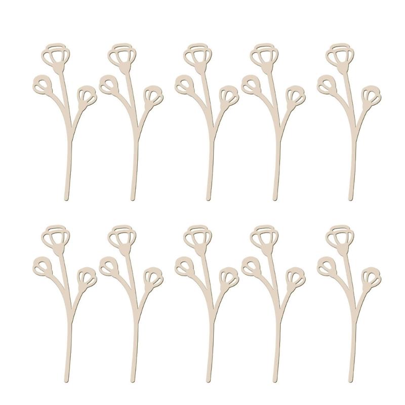 Wooden Wildflower Decors,Wood Flower Cutout for DIY Crafts,Wall Decors Hanging Florals Sculpture Wildflower Stems
