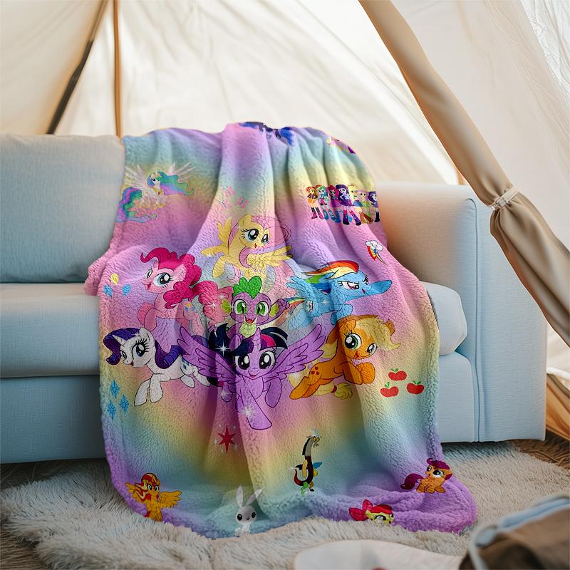 1pc My Little Pony3 Theme Blanket - Digital Print, Polyester, Cozy for All Seasons, Perfect for Outdoor, Camping, and Travel