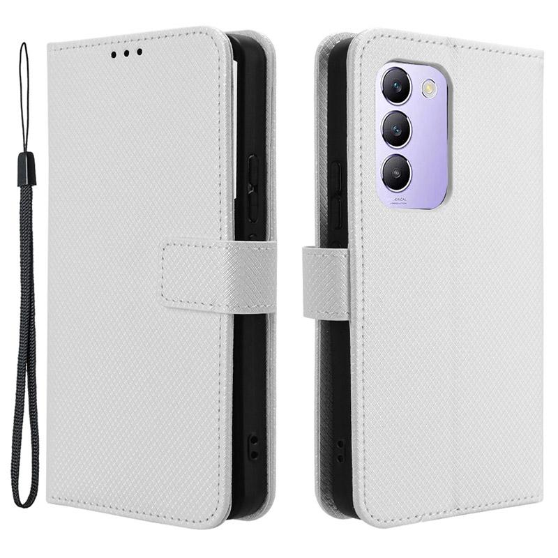 For vivo Y200e 5G/V40 SE 5G/Y100 5G (Indonesia)/V30 Lite 4G/T3 5G/Y100 4G/V30 SE 5G Case Diamond Texture Flip Phone Cover