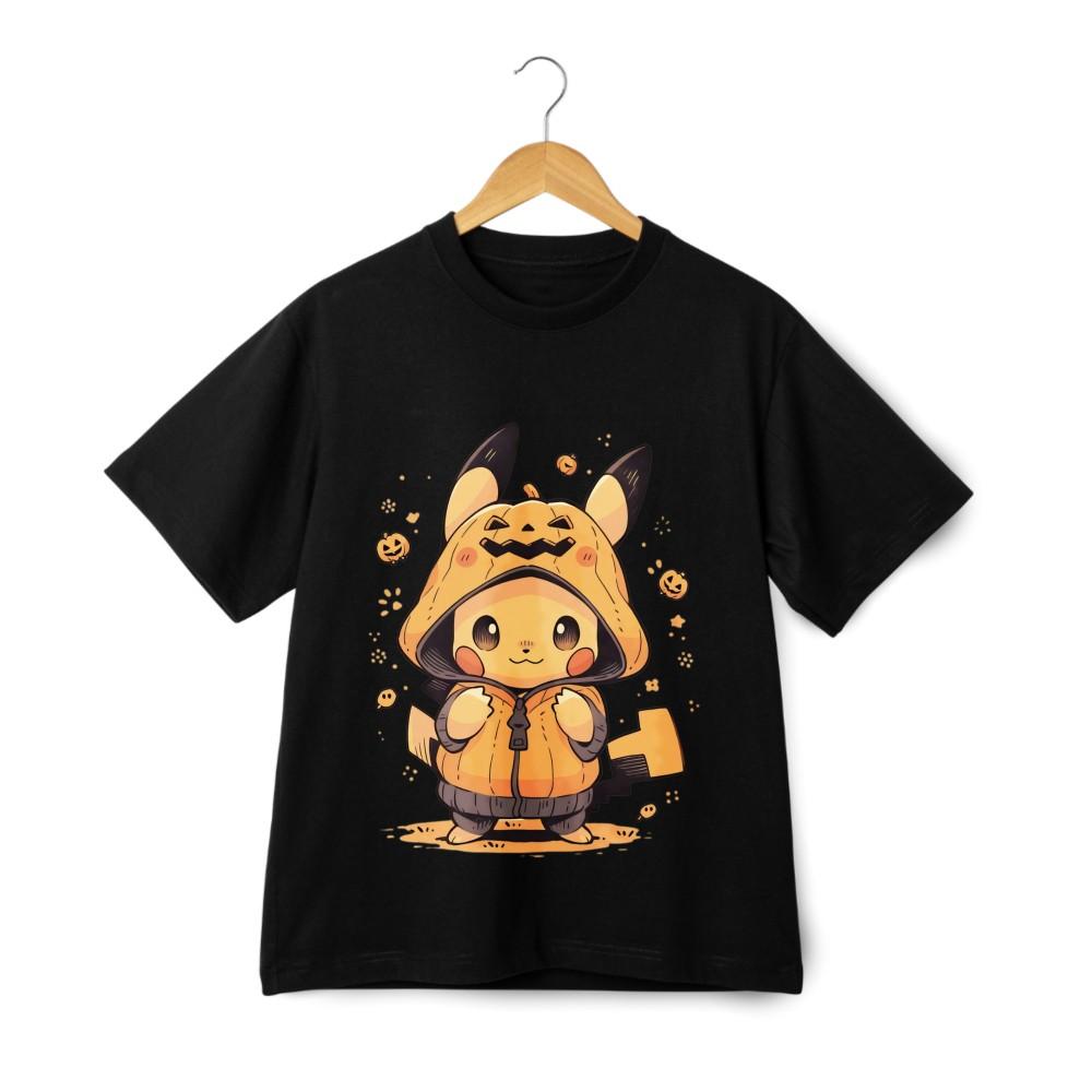 

Halloween Pumpkin Pikachu T - Shirt|Unisex Short - Sleeved in Black and White M