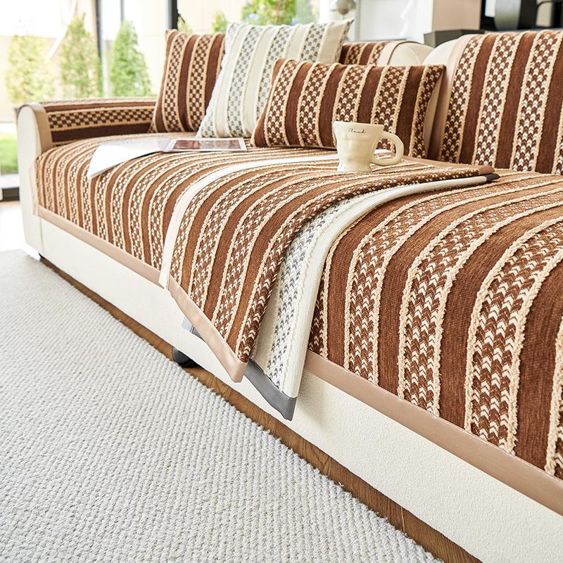 Chenier Sofa Cushion Is Universal In All Seasons, Retro High-End Non-Slip Sofa Cover New Backrest Cover Cloth Towel