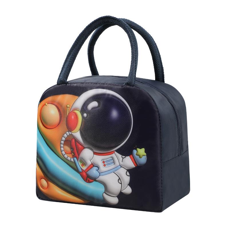 Cute Bento Bag with Rice, Portable Lunch Bag, 3D Three-dimensional Printed Cartoon Preservation and Insulation Lunch Box Bag