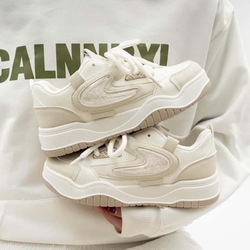 

Bell dopamine thick baseplate shoes 2026 round head niche bread fashion white shoes 40