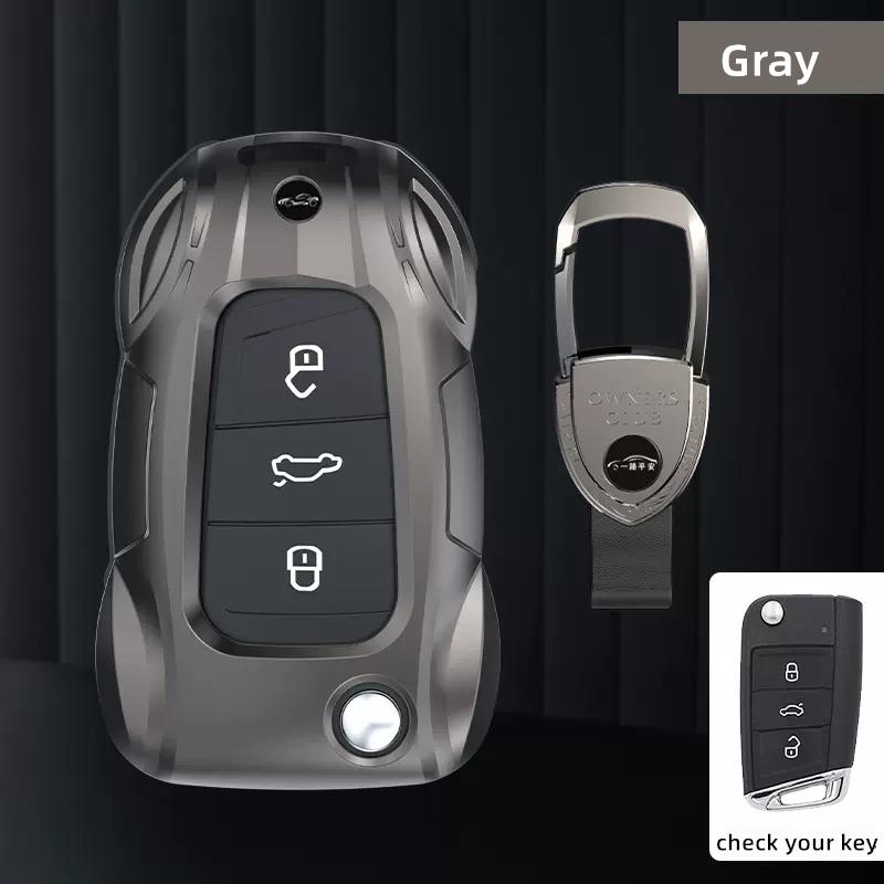 Metal Car Remote Key Cover Case Holder Protector Shell Fob for VW Volkswagen T-ROC Golf 7 Polo Tiguan T-Cross Jetta EOS Beetle