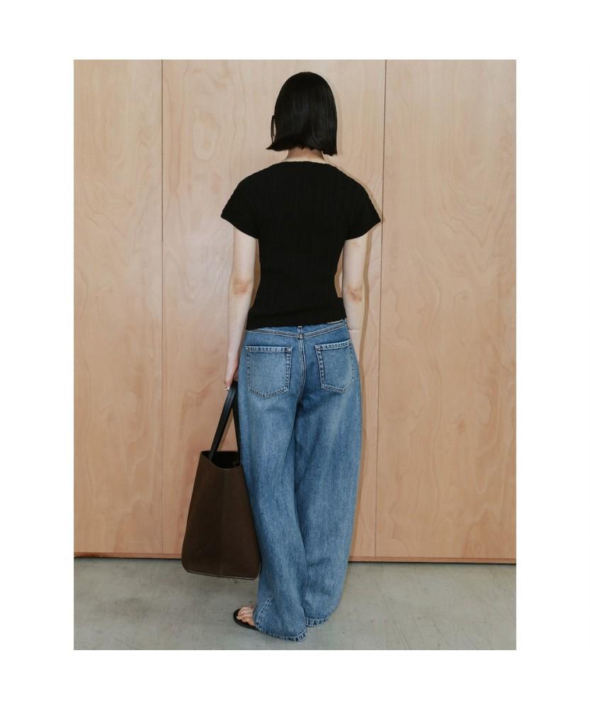 Diaepeocheo Ohu Pleated Knit Top Black (Ta6451A125)