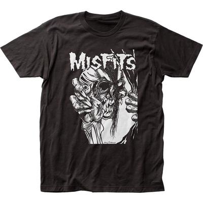 Misfits Pushead Oční bulva Černobílý Pánské tričko Rock N Roll Hudba Punk Klasický Černá