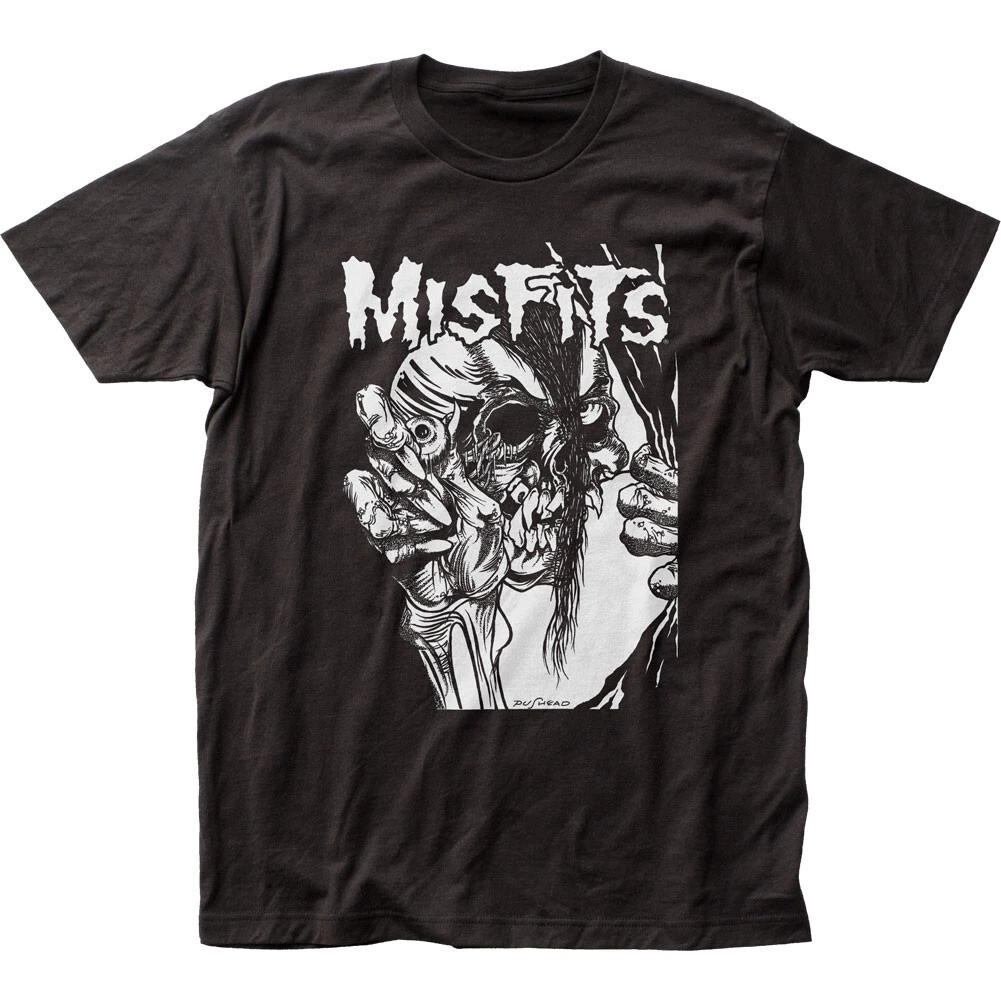 Misfits Pushead Eyeball B&W Mens T Shirt Rock N Roll Music Punk Classic Black