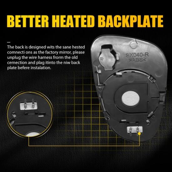 Mirror Glass For 2001-2004 Mercedes Benz CLK320 Passenger Side Heated B66818420