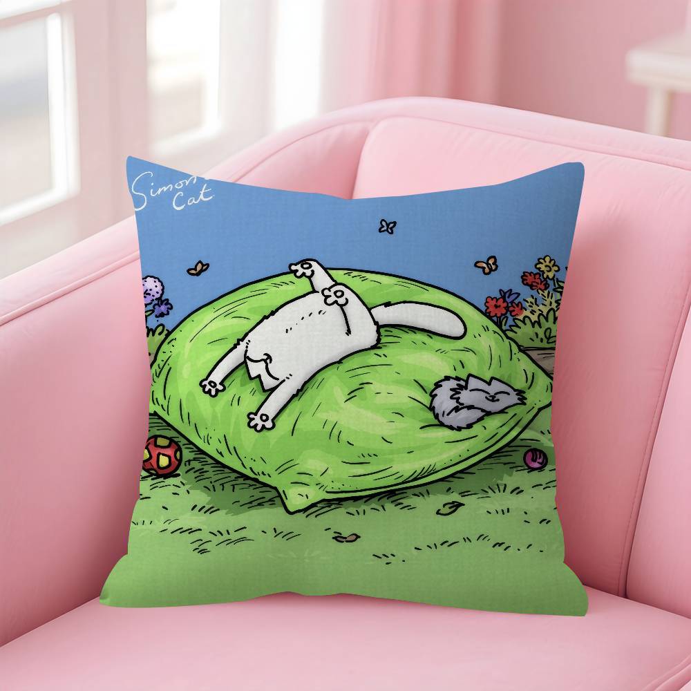 Kawaii SSimons Cat anime  pillow cover sofa cushion cover home room decoration children gift