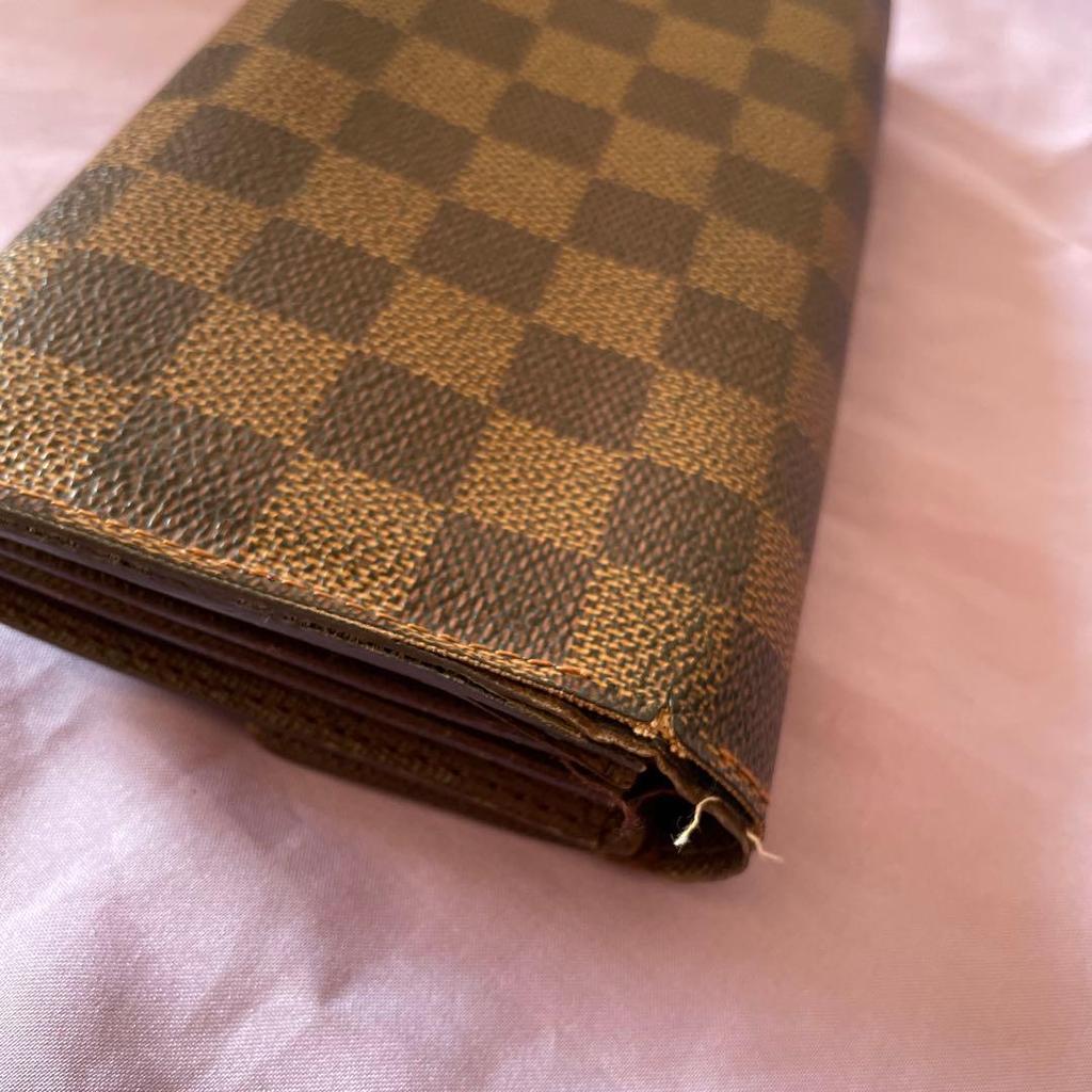 Used Louis Vuitton Damier Pattern Leather Long Wallet