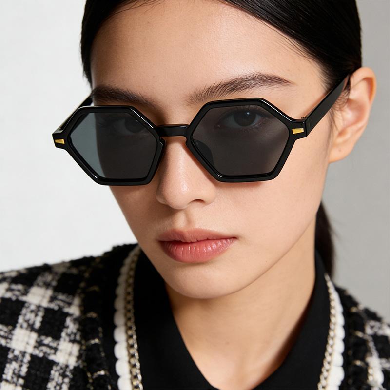 Polygon Vintage Simple Sunglasses Women Men Classic Fashion Sun Glasses Daily Commute Driving Shade Glasses