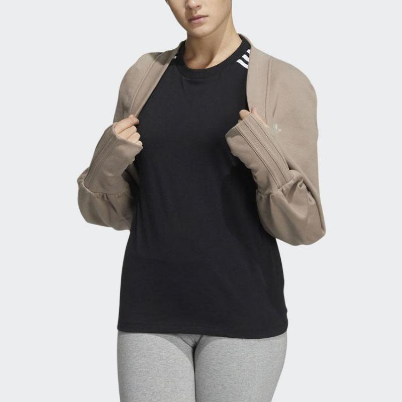 adidas Originals Women's Light Khaki Short Knit Bolero Cardigan HC3822