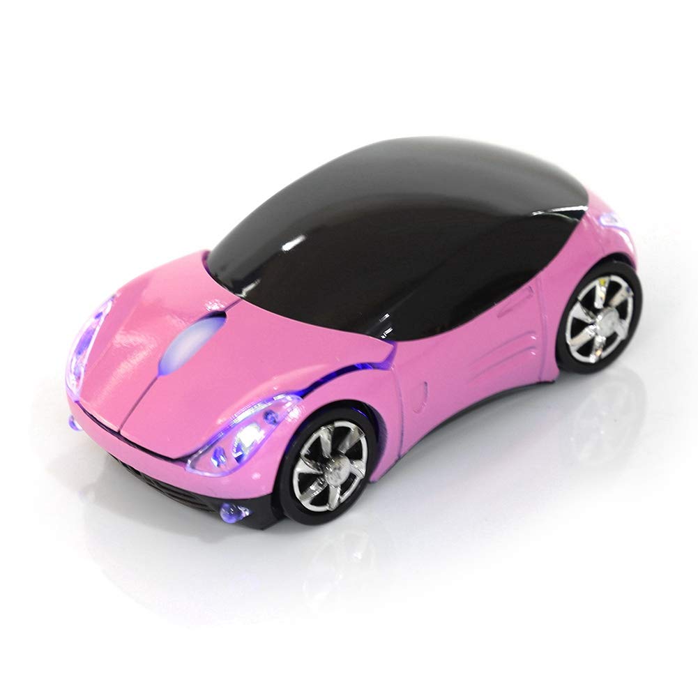 Wireless Sports Car Style Bluetooth Optical Mouse with USB 1600DPI High Precision Portable Gaming Mouse for PC Richer-R Mouse, 2.4G Receiver, Mouse,