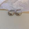 Stylish Silver Needle Round Hoop Earrings: Simple, Fashionable, Versatile, with a Light Luxury Feel