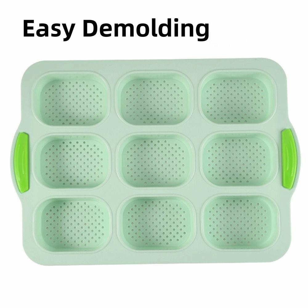 Silicone Silicone Cake Mold 9 Grids Silicone Baking Pan Food Grade Bread Loaf Pan  Baking Tool