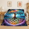Fantasy Tree of Life Norse Viking Yggdrasil Flannel Blanket Soft Throw Blanket for Bedroom Living Room Bed Picnic Nap Cover Gift