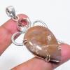 Natural African Moss, Morganite 925 Sterling Silver Jewelry Pendant 2.44" ZS-8